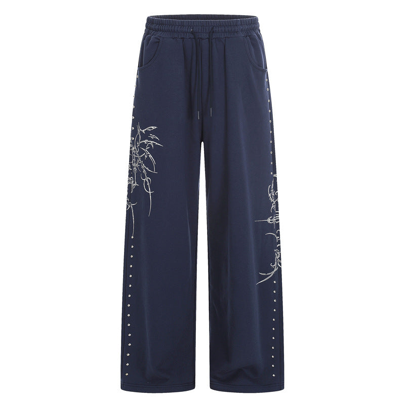 Straight Joggers With Thorn Print