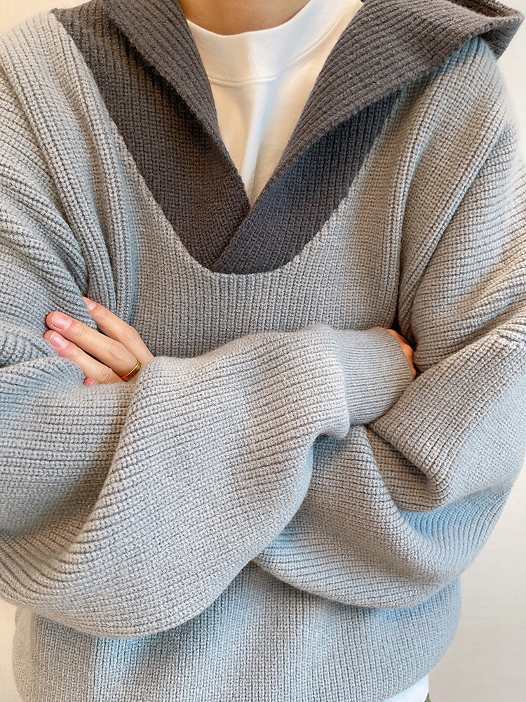 Hooded Sweater Knitted Coat
