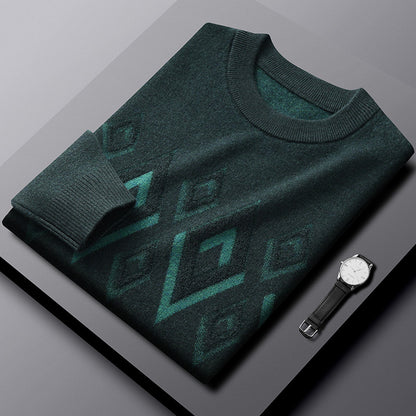 Jacquard Turtleneck Collar Sweater For Men
