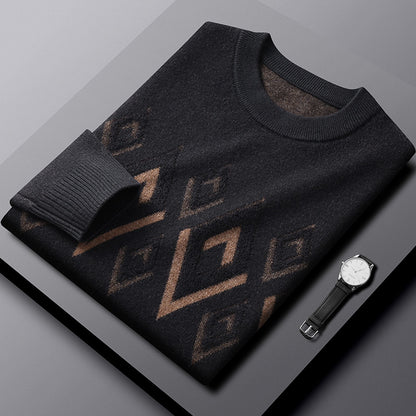Jacquard Turtleneck Collar Sweater For Men