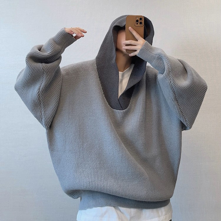 Hooded Sweater Knitted Coat