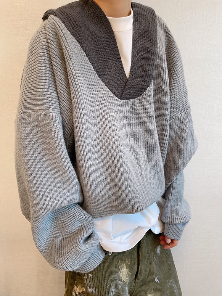 Hooded Sweater Knitted Coat