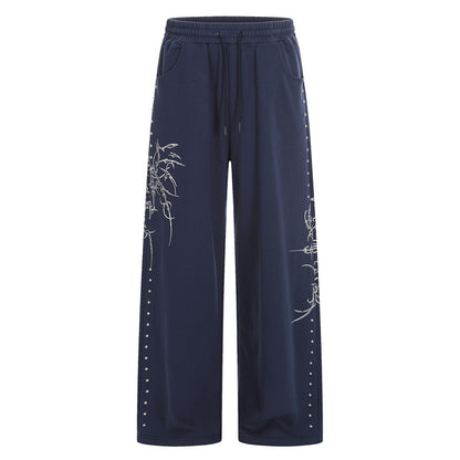 Straight Joggers With Thorn Print