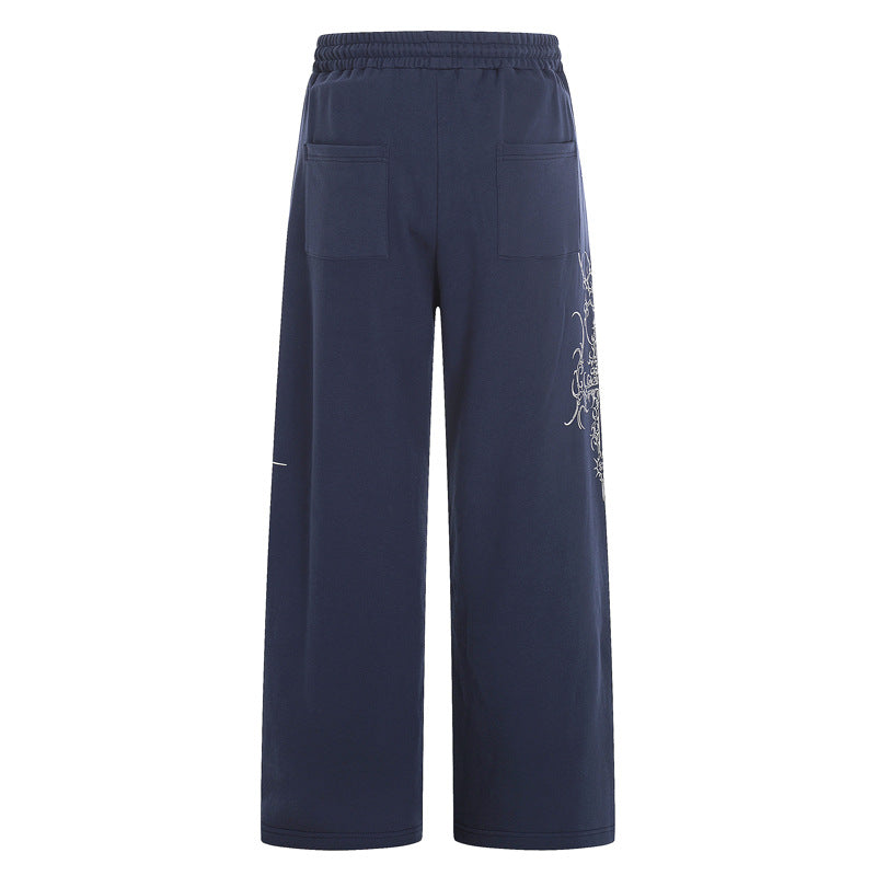 Straight Joggers With Thorn Print