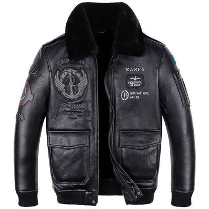 flight leather jacket
jacket konga
leather jacket
suit on loafers
pilot suit style