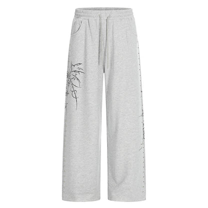 Straight Joggers With Thorn Print
