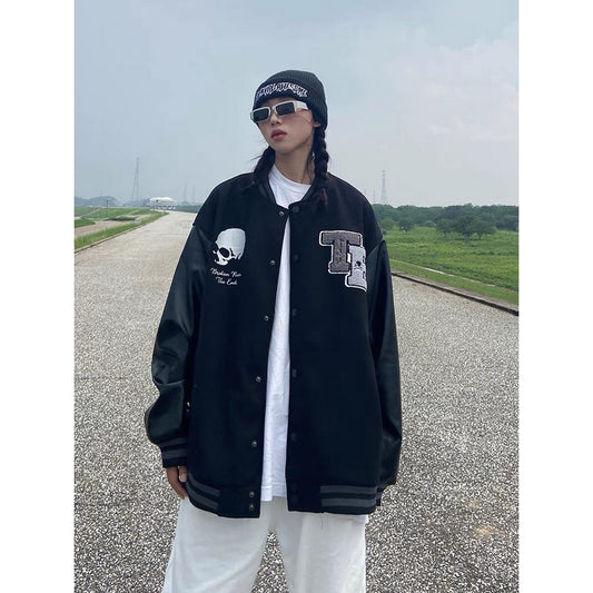 xs max jacket
skull design on jeans
skull crossbones jacket
skull cap styles
lumbosacral jacket