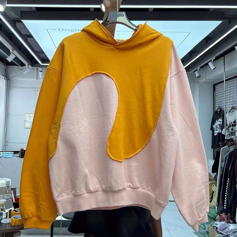 Personalized Patchwork Hooded Sweater